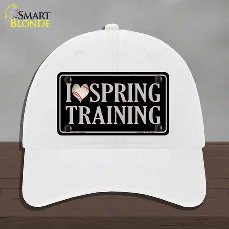 I Love Spring Training Novelty License Plate Hat Unconstructed Cotton / White