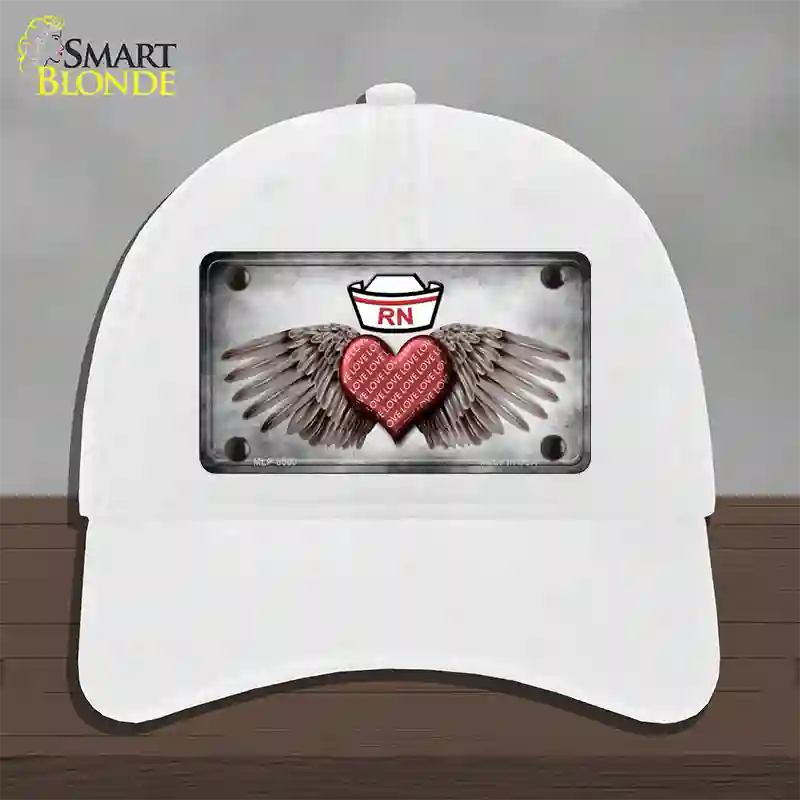 Love RN Novelty License Plate Hat Unconstructed Cotton / White