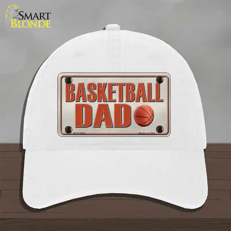 Basketball Dad Novelty License Plate Hat Unconstructed Cotton / White