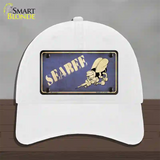 Seabee Novelty License Plate Hat Unconstructed Cotton / White