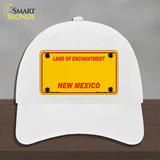 New Mexico Yellow Novelty License Plate Hat Unconstructed Cotton / White