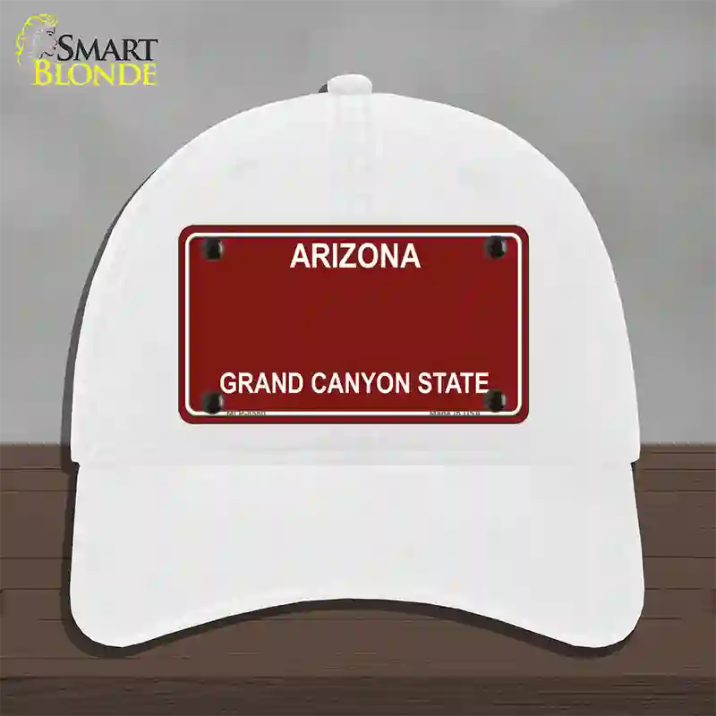 Arizona State Blank Novelty License Plate Hat Unconstructed Cotton / White / Red Arizona (8580):https | Clean | Yes