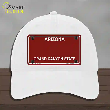 Arizona State Blank Novelty License Plate Hat Unconstructed Cotton / White / Red Arizona (8580):https | Clean | Yes