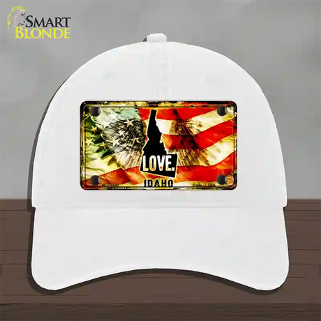 Idaho Love Novelty License Plate Hat Unconstructed Cotton / White