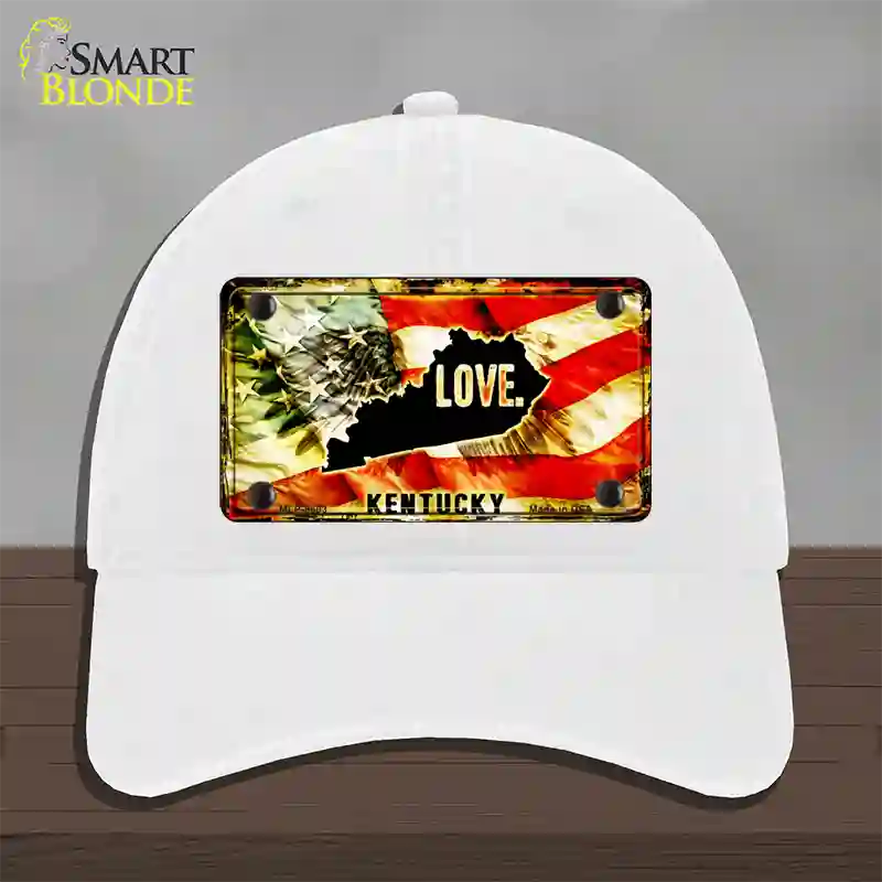 Kentucky Love Novelty License Plate Hat Unconstructed Cotton / White