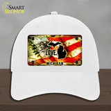 Michigan Love Novelty License Plate Hat Unconstructed Cotton / White