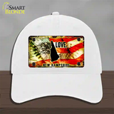 New Hampshire Love Novelty License Plate Hat Unconstructed Cotton / White