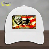 North Carolina Love Novelty License Plate Hat Unconstructed Cotton / White