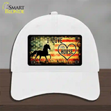 I Love My Horse Novelty License Plate Hat Unconstructed Cotton / White