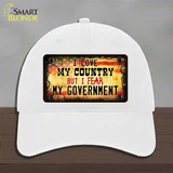 I Love My Country Novelty License Plate Hat Unconstructed Cotton / White