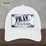 Pray Novelty License Plate Hat Unconstructed Cotton / White