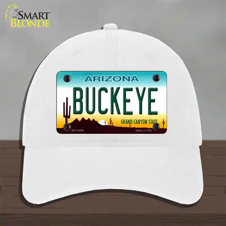 Buckeye Arizona Novelty License Plate Hat Unconstructed Cotton / White