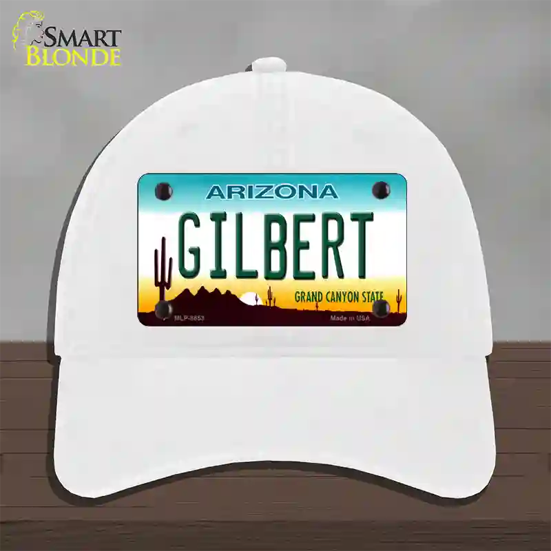 Gilbert Arizona Novelty License Plate Hat Unconstructed Cotton / White