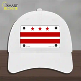 Washington DC Flag Novelty License Plate Hat Unconstructed Cotton / White