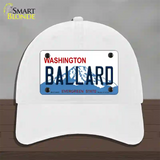 Ballard Washington Novelty License Plate Hat Unconstructed Cotton / White