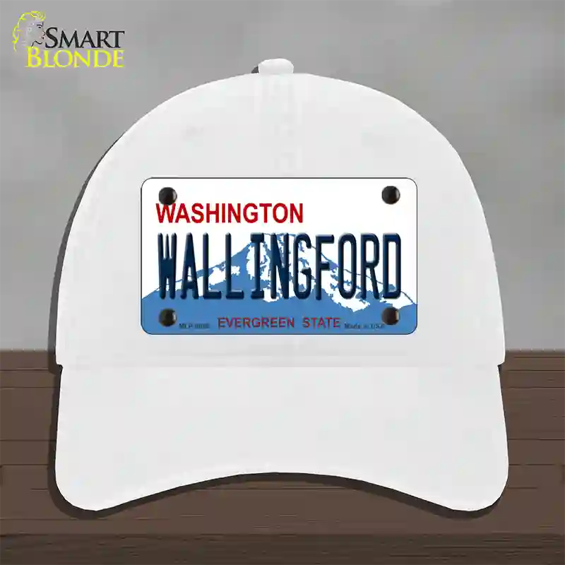 Washington Wallingford Novelty License Plate Hat Unconstructed Cotton / White