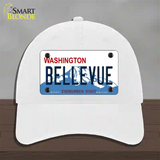 Bellevue Washington Novelty License Plate Hat Unconstructed Cotton / White