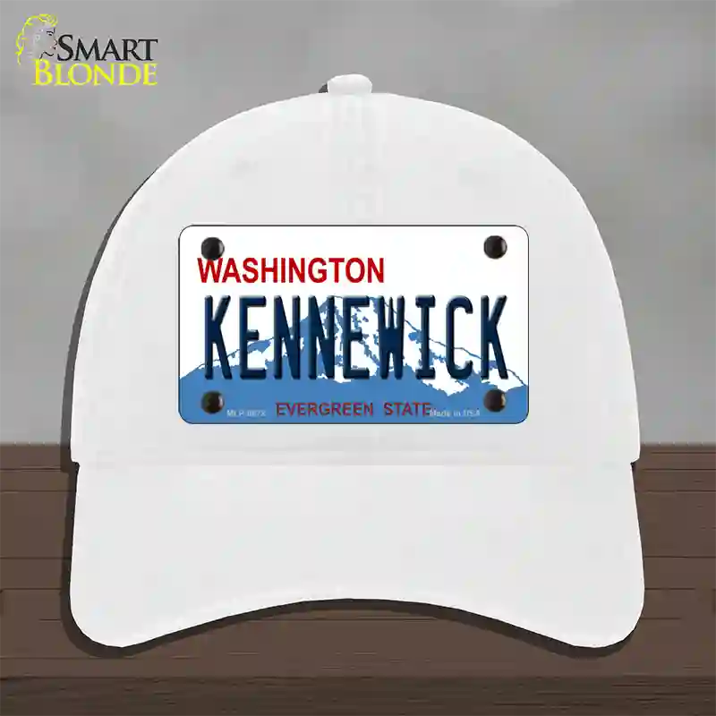 Kennewick Washington Novelty License Plate Hat Unconstructed Cotton / White