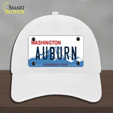 Auburn Washington Novelty License Plate Hat Unconstructed Cotton / White