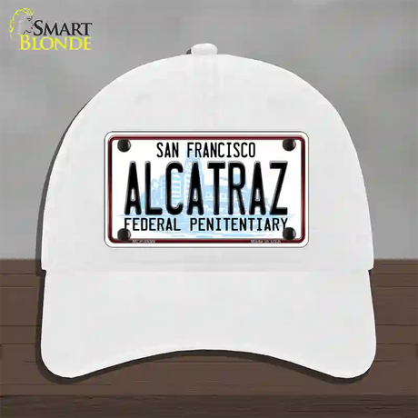 Alcatraz Novelty License Plate Hat Unconstructed Cotton / White