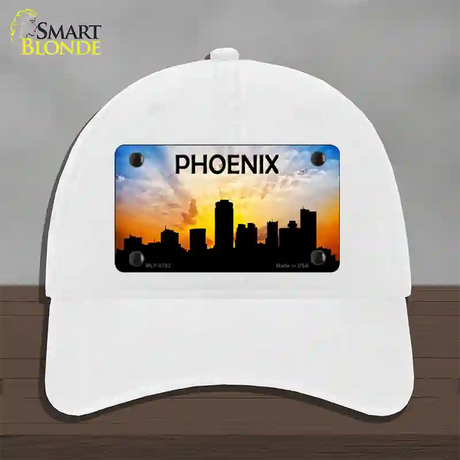 Phoenix Silhouette Novelty License Plate Hat Unconstructed Cotton / White