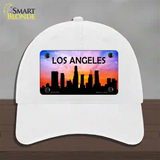 Los Angeles Silhouette Novelty License Plate Hat Unconstructed Cotton / White