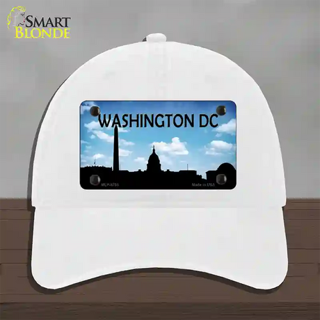 Washington DC Silhouette Novelty License Plate Hat Unconstructed Cotton / White