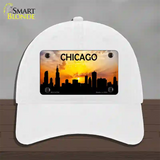 Chicago Silhouette Novelty License Plate Hat Unconstructed Cotton / White