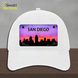 San Diego Silhouette Novelty License Plate Hat Unconstructed Cotton / White