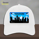 Houston Silhouette Novelty License Plate Hat Unconstructed Cotton / White