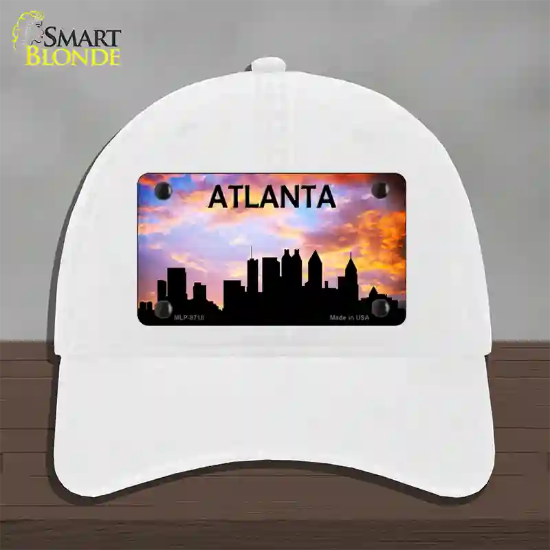 Atlanta Silhouette Novelty License Plate Hat Unconstructed Cotton / White