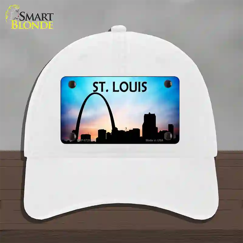 St Louis Silhouette Novelty License Plate Hat Unconstructed Cotton / White