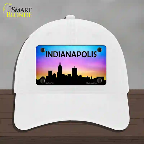 Indianapolis Silhouette Novelty License Plate Hat Unconstructed Cotton / White