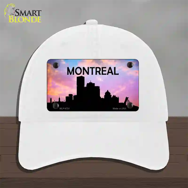 Montreal Silhouette Novelty License Plate Hat Unconstructed Cotton / White