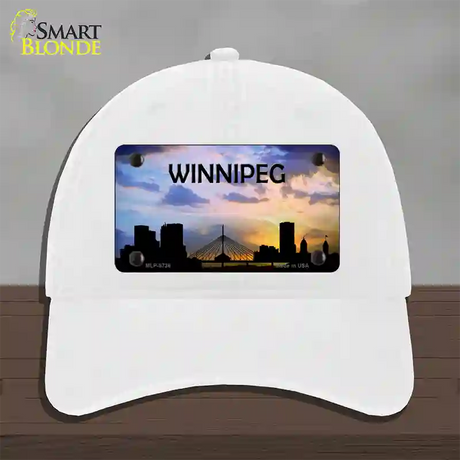 Winnipeg Silhouette Novelty License Plate Hat Unconstructed Cotton / White