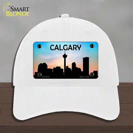 Calgary Silhouette Novelty License Plate Hat Unconstructed Cotton / White