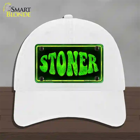 Stoner Novelty License Plate Hat Unconstructed Cotton / White