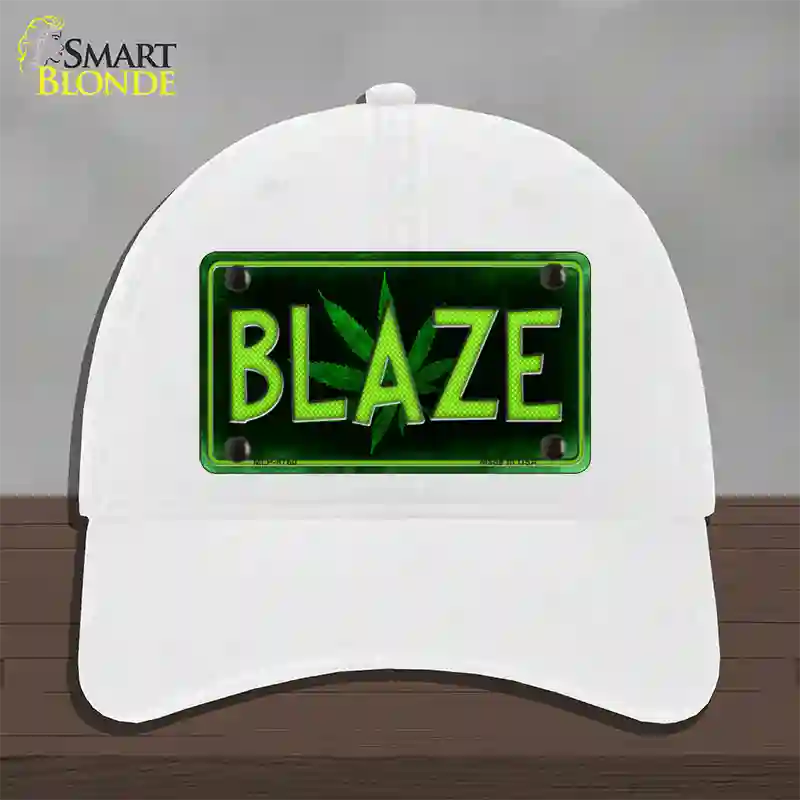 Blaze Novelty License Plate Hat Unconstructed Cotton / White