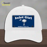 Inlet Girl Novelty License Plate Hat Unconstructed Cotton / White