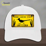 Roadrunner Yellow Arizona Grand Canyon State Novelty License Plate Hat Unconstructed Cotton / White