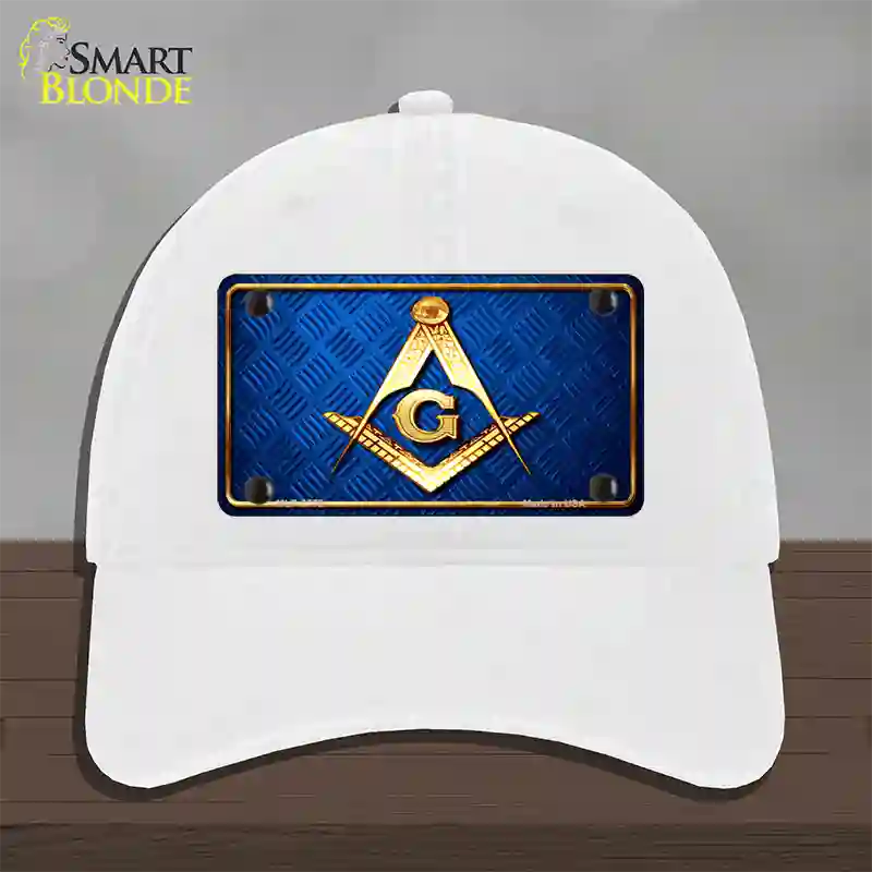 Freemasonry Novelty License Plate Hat Unconstructed Cotton / White