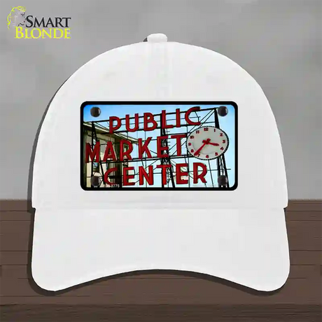 Pikes Place Novelty License Plate Hat Unconstructed Cotton / White