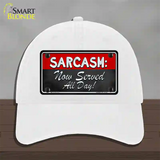 Sarcasm Novelty License Plate Hat Unconstructed Cotton / White