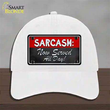 Sarcasm Novelty License Plate Hat Unconstructed Cotton / White