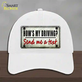 Send Me A Text Novelty License Plate Hat Unconstructed Cotton / White