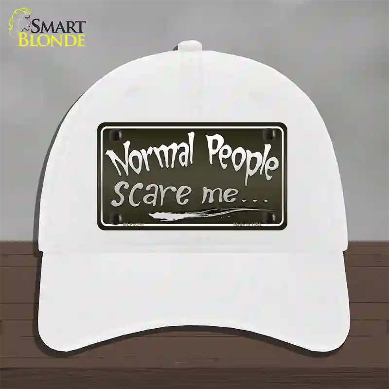 Normal People Novelty License Plate Hat Unconstructed Cotton / White