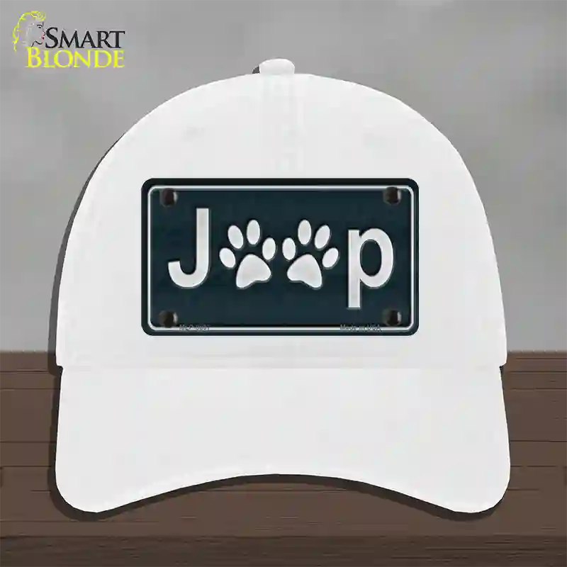 J**p Novelty License Plate Hat Unconstructed Cotton / White