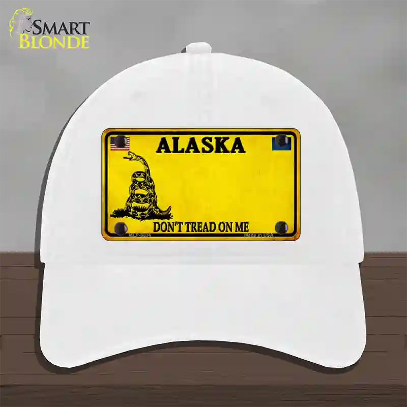 Alaska State Blank Novelty License Plate Hat Unconstructed Cotton / White / Alaska Dont Tread On Me (8834):https | Clean | Yes