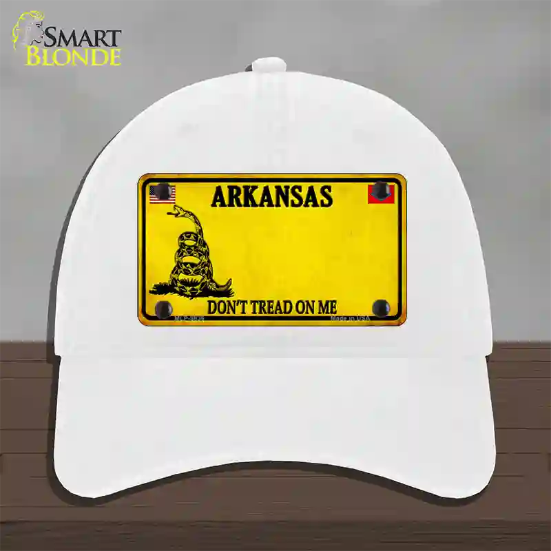 Arkansas State Novelty License Plate Hat Unconstructed Cotton / White / Arkansas Dont Tread On Me (8836):https | Clean | Yes