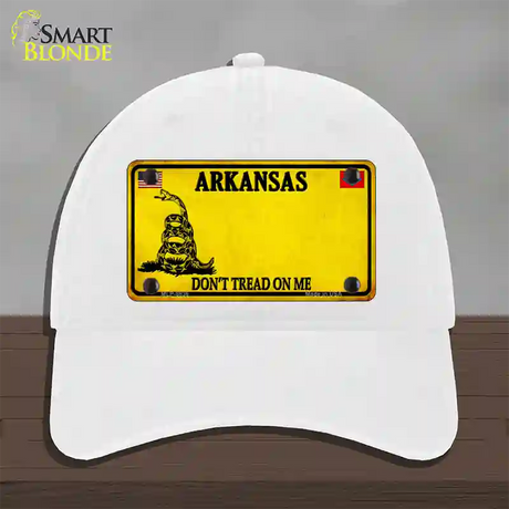 Arkansas State Novelty License Plate Hat Unconstructed Cotton / White / Arkansas Dont Tread On Me (8836):https | Clean | Yes